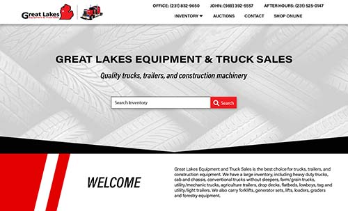 Great Lakes Equipment site mockup